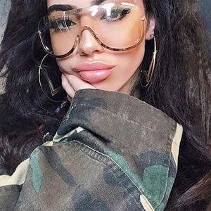 Designer Oversized Aviator Sunglasses Clear Lens